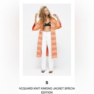 Zara orange limited kimono jacket
